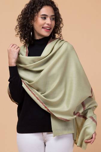 Women embroidered woollen stole