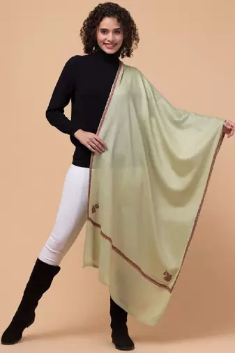 Women embroidered woollen stole