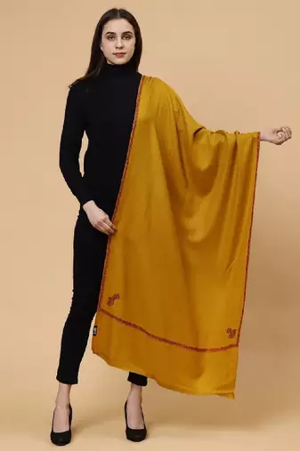 Women ethnic kingri embroidery stole with fringes