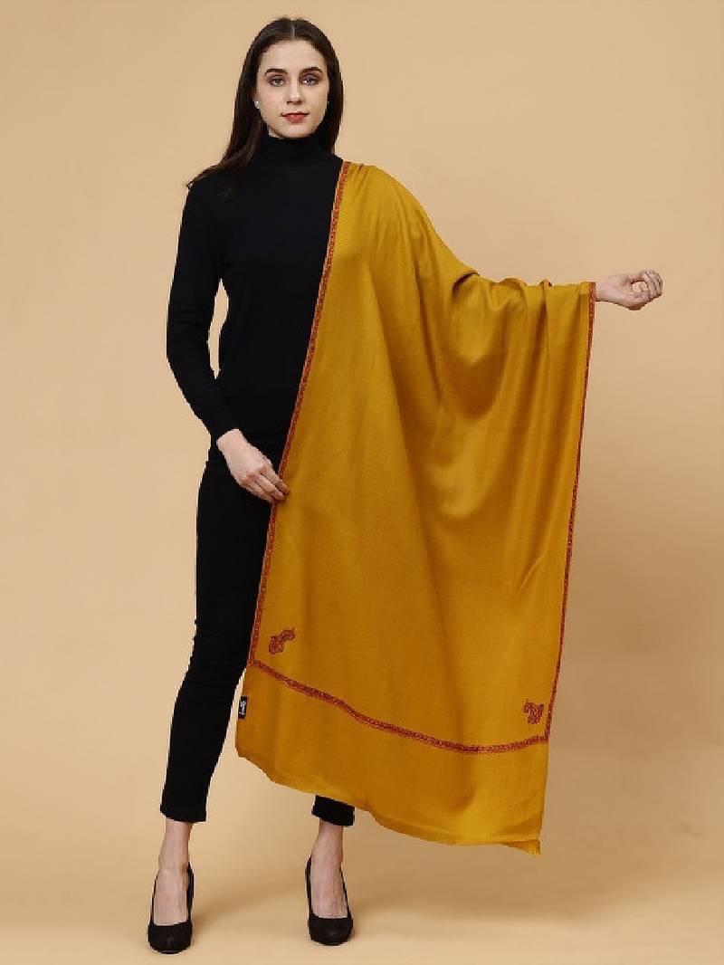 Women ethnic kingri embroidery stole with fringes