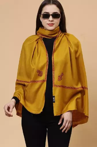 Women ethnic kingri embroidery stole with fringes
