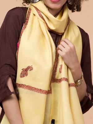 Women solid fringed stole 2