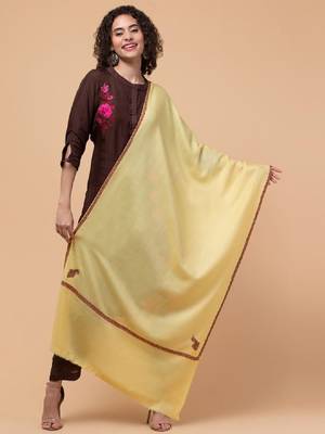 Women solid fringed stole 3