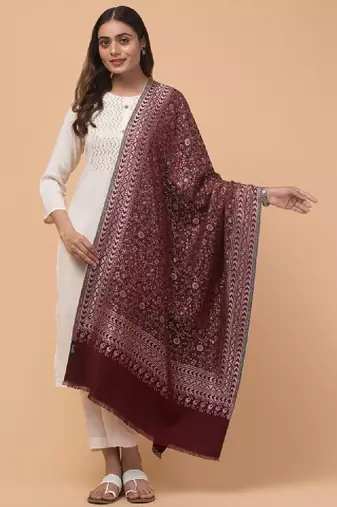 Women woven design stole