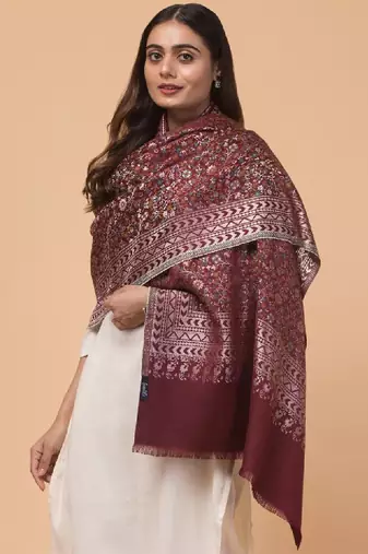 Women woven design stole