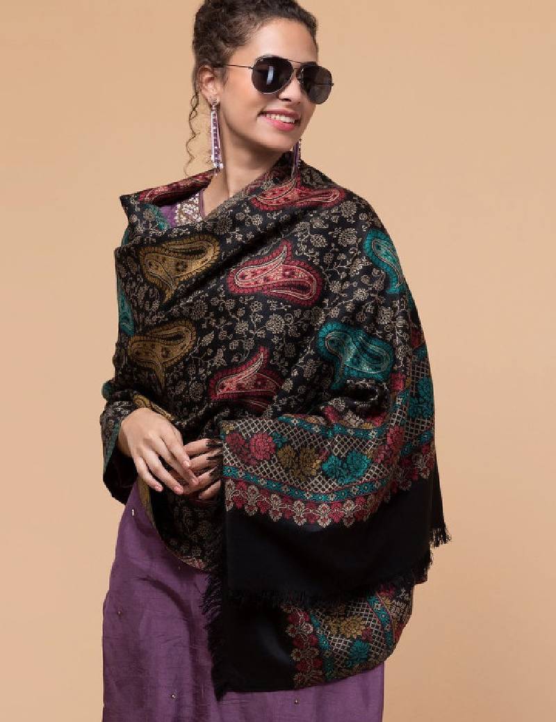 Women woven ethnic motifs design stole
