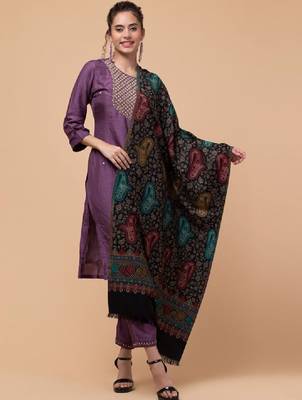 Women woven ethnic motifs design stole 3