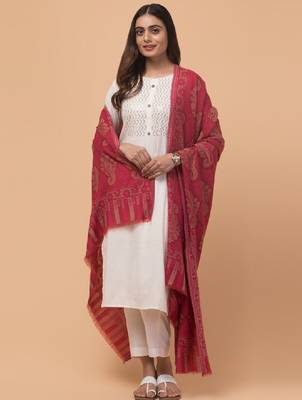Women ethnic motifs woven design shawl 3