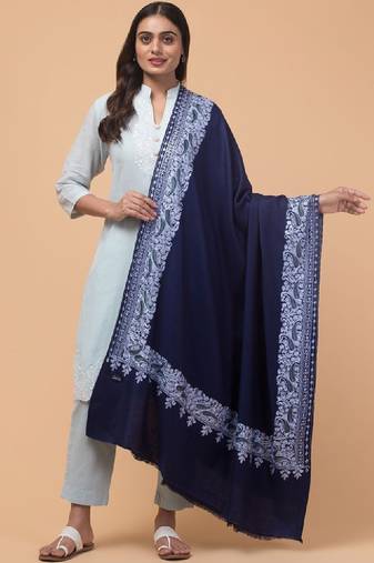 Paisley embroidered acrylic shawl