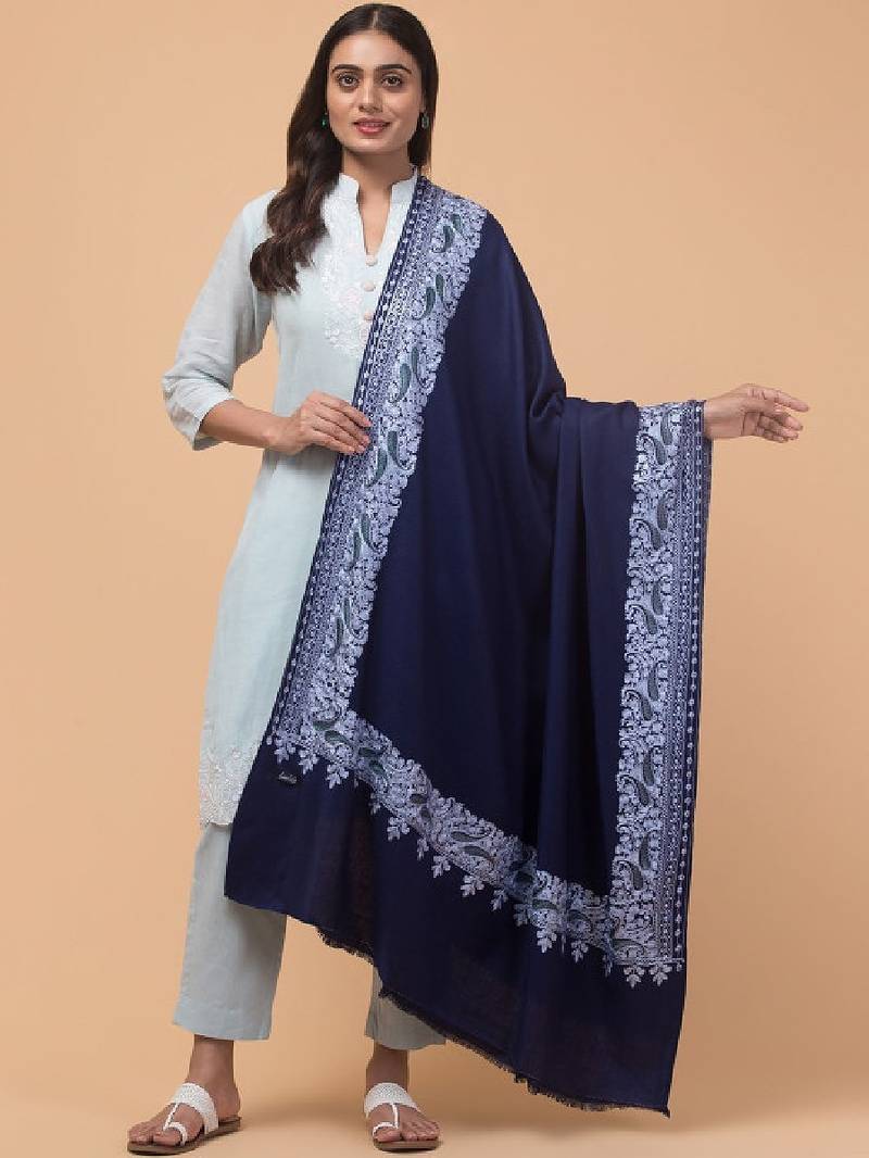 Paisley embroidered acrylic shawl