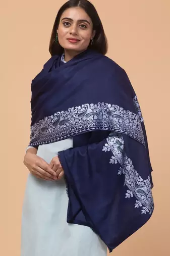 Paisley embroidered acrylic shawl