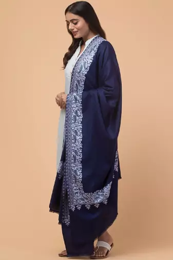 Paisley embroidered acrylic shawl