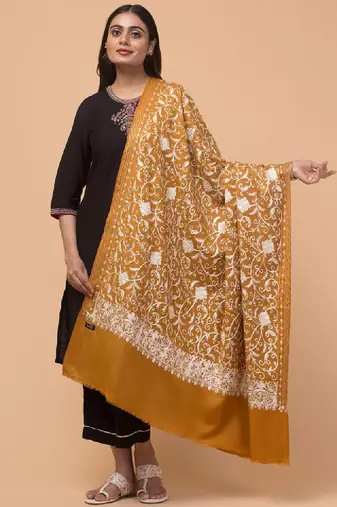 Floral embroidered shawl