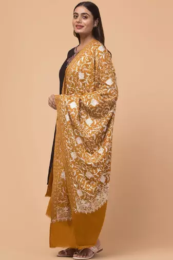Floral embroidered shawl