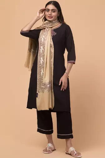 Paisley embroidered shawl