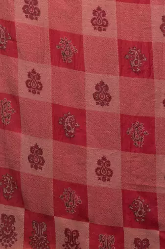 Checked woven design woollen shawl