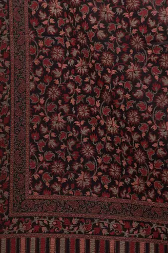 Floral woven design woolen shawl