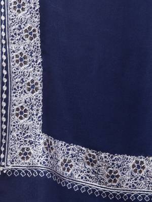 Floral embroidered pure woollen shawl 2