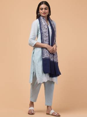 Floral embroidered pure woollen shawl 3
