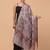 Floral woven design fringed woollen shawl