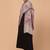 Floral woven design fringed woollen shawl