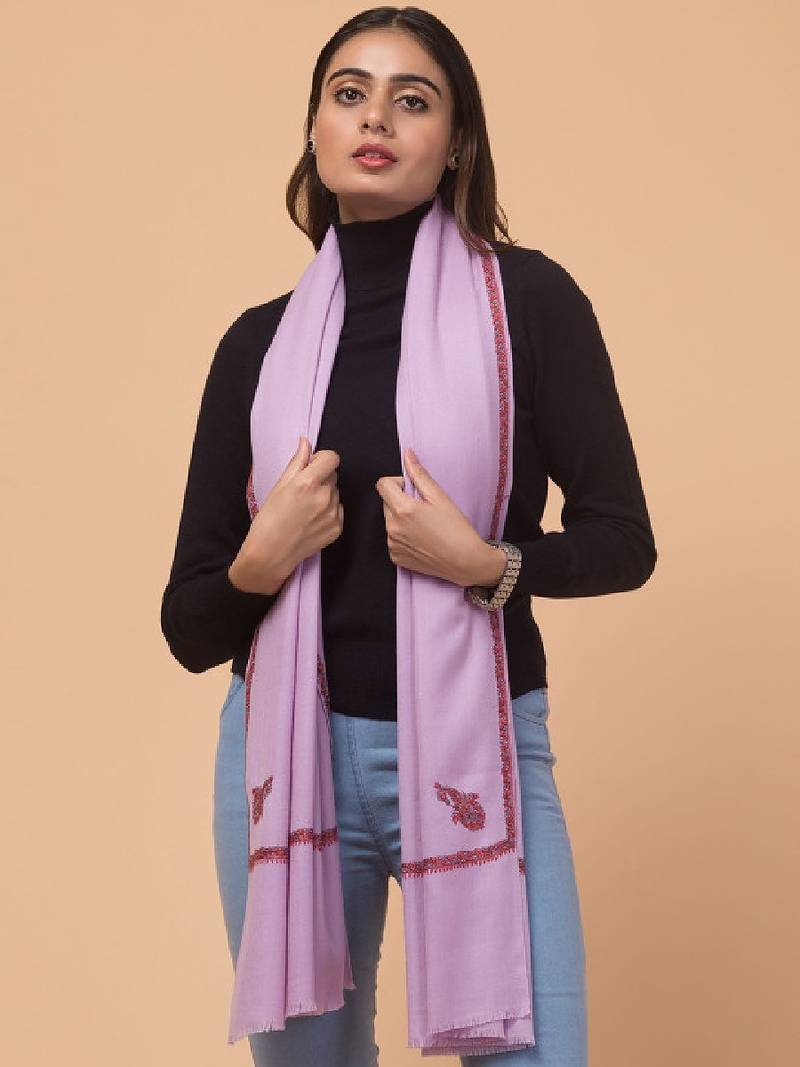 Paisley embroidered pure woollen shawl