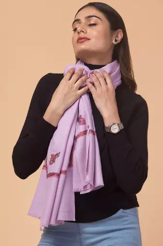 Paisley embroidered pure woollen shawl