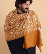 Floral embroidered acro woolen shawl