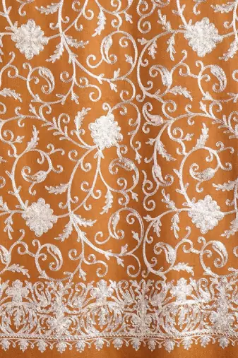 Floral embroidered acro woolen shawl