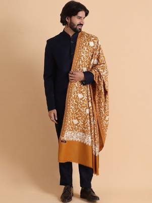 Floral embroidered acro woolen shawl 3