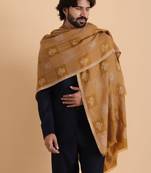 Checked woven design woolen shawl