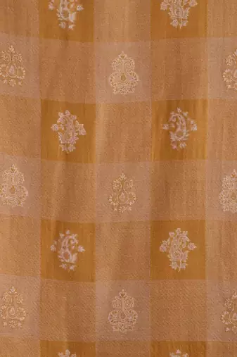Checked woven design woolen shawl