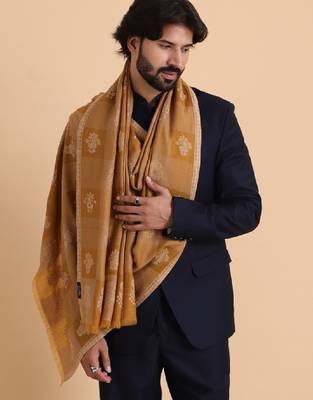 Checked woven design woolen shawl 3