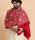 Floral embroidered acro woolen shawl
