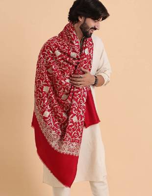 Floral embroidered acro woolen shawl 3