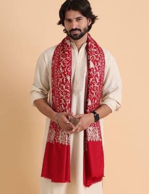 Floral embroidered acro woolen shawl 4