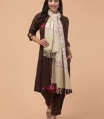 Floral embroidered acrylic shawl