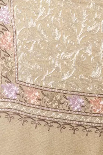 Floral embroidered acrylic shawl