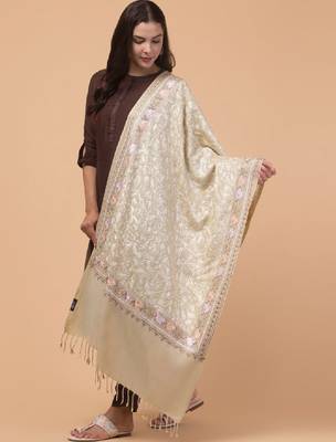 Floral embroidered acrylic shawl 3
