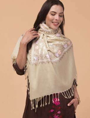 Floral embroidered acrylic shawl 4