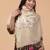 Floral embroidered acrylic shawl
