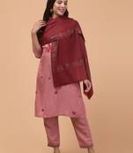 Aari embroidered border woollen shawl