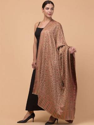 Floral woven design acrylic shawl 1