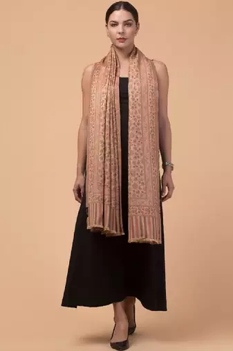 Floral woven design acrylic shawl