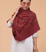 Floral woven design beads and stones woollen shawl