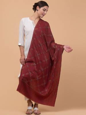 Floral woven design beads and stones woollen shawl 3