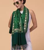 Floral aari embroidered acrylic woollen shawl