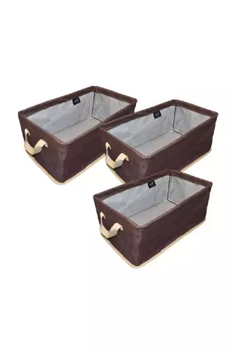 Brown 3 pieces multi-utility wardrobe organizers