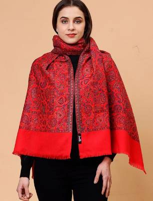 Floral woven design wool shawl 1