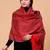 Floral woven design wool shawl